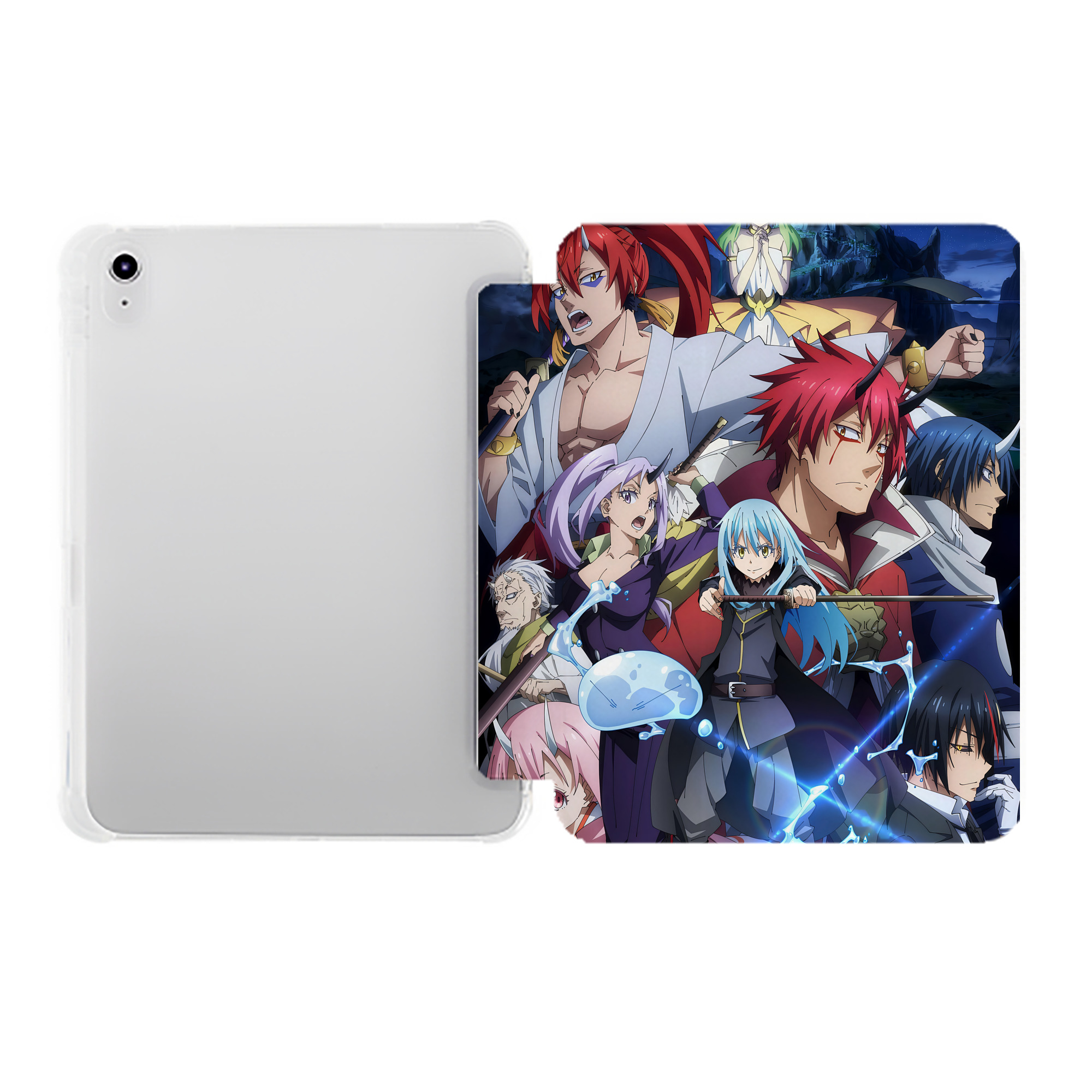 （画像用） 転スラ Regarding Reincarnated to Slime IPad ケース ペン収納付き 三つ折りスタンド PUレザー×シリコン 対応機種9.5/10.5/10.9インチ